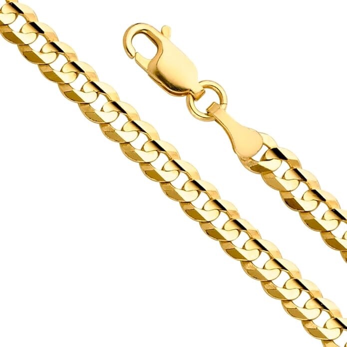 Solid 14k Yellow Gold 2.7mm Cuban Chain 16 18 20 22 24 26 Inches