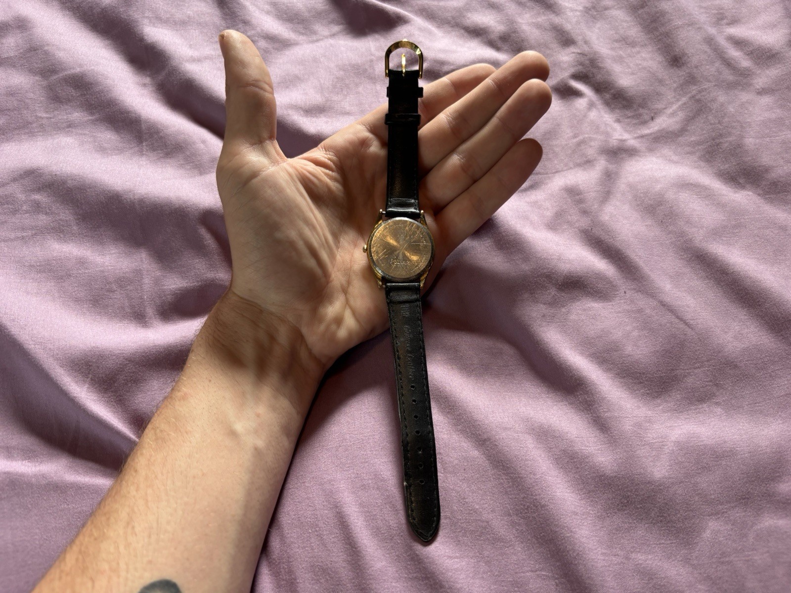 Vintage Pulsar Watch Mens 717300 Japan Y147-6020 For Parts Not Working As Is