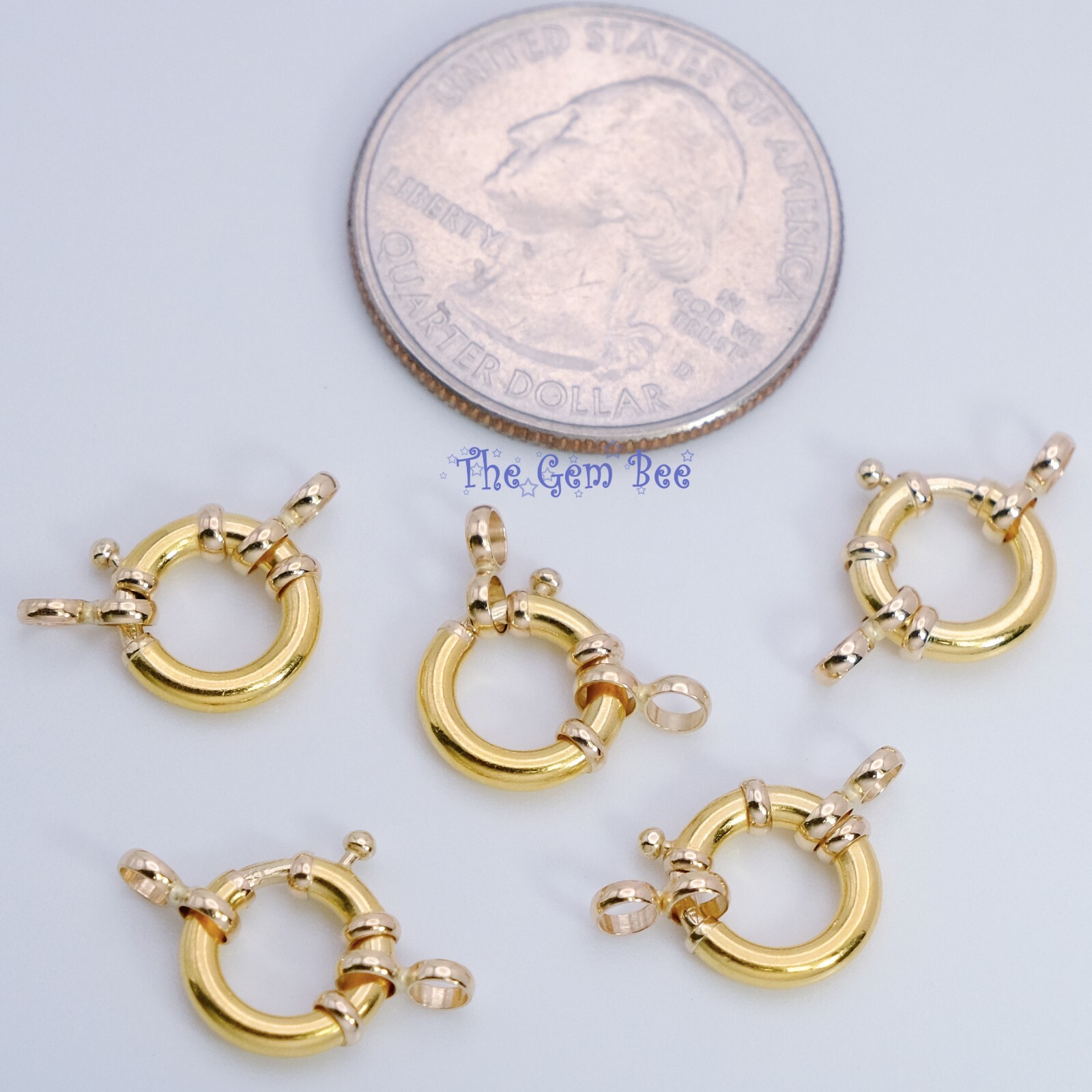 10MM 14k Solid Yellow Gold Designer Italy Spring Bolt Ring Sailor’s Clasp