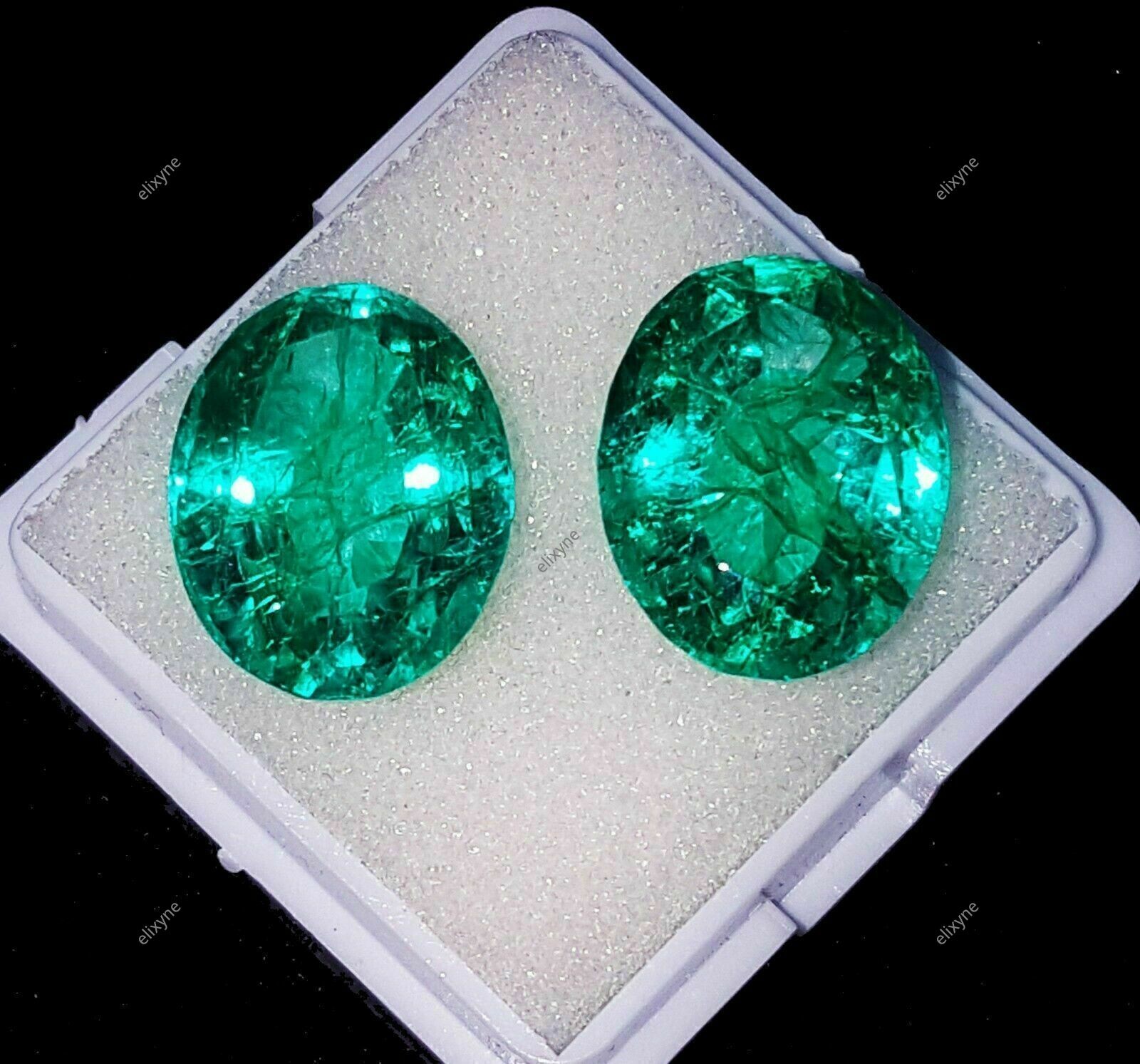 20 Ct Natural Zambian Green Emerald Oval Cut Certified Stunning Gemstone Pair