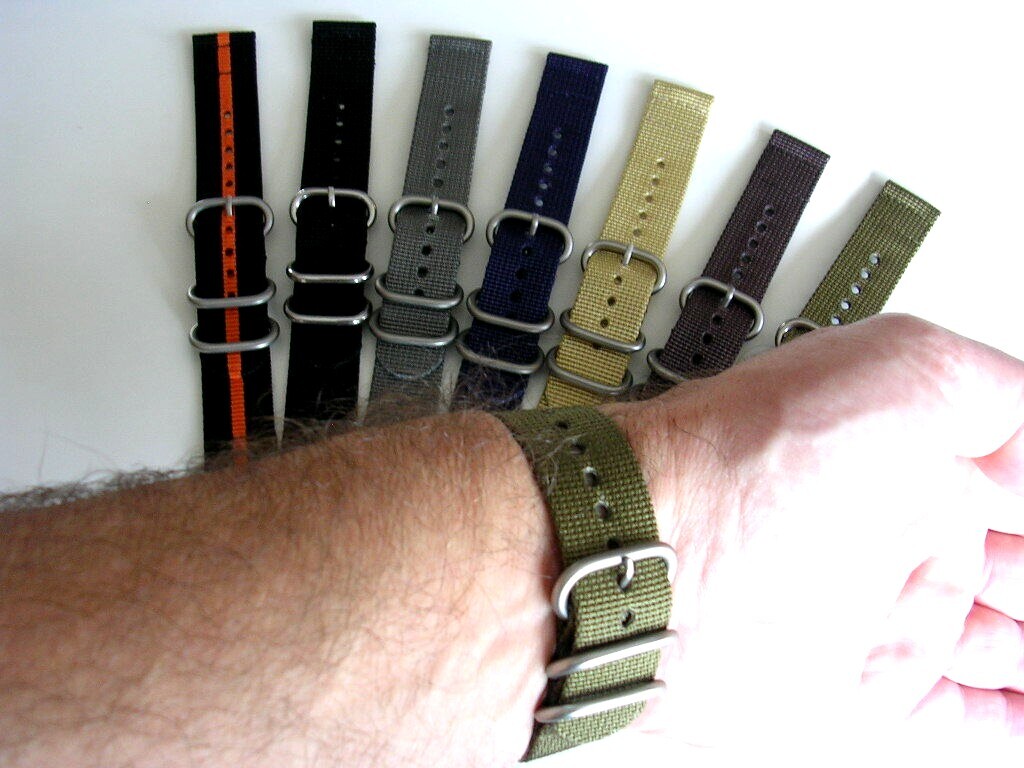 NATO G10 2pc UTC Ballistic nylon RAF strap Military watchband stitched IW SUISSE