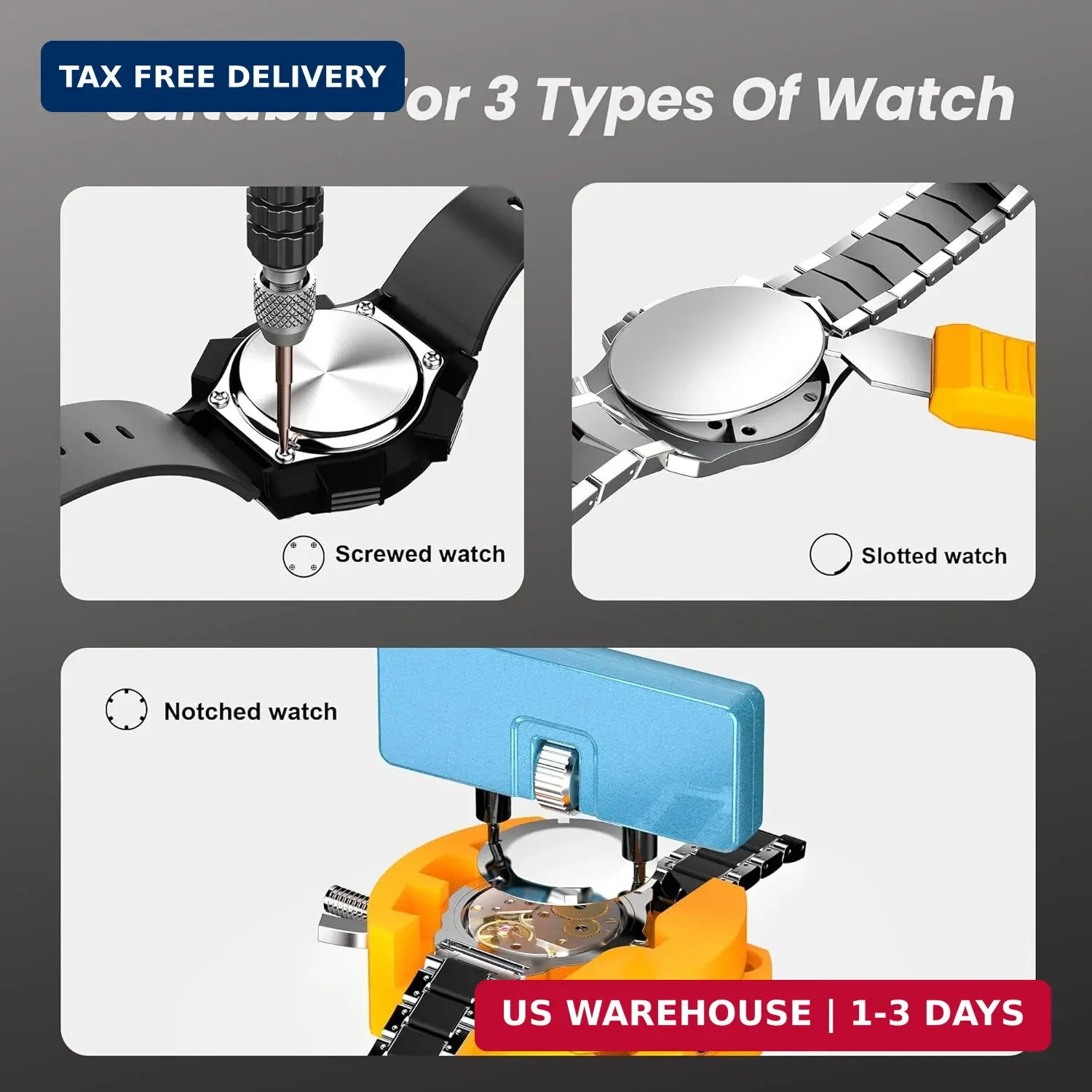 JOREST Watch Battery Replacement Kit, Watch Repair Screwdriver, Watch Band Repla