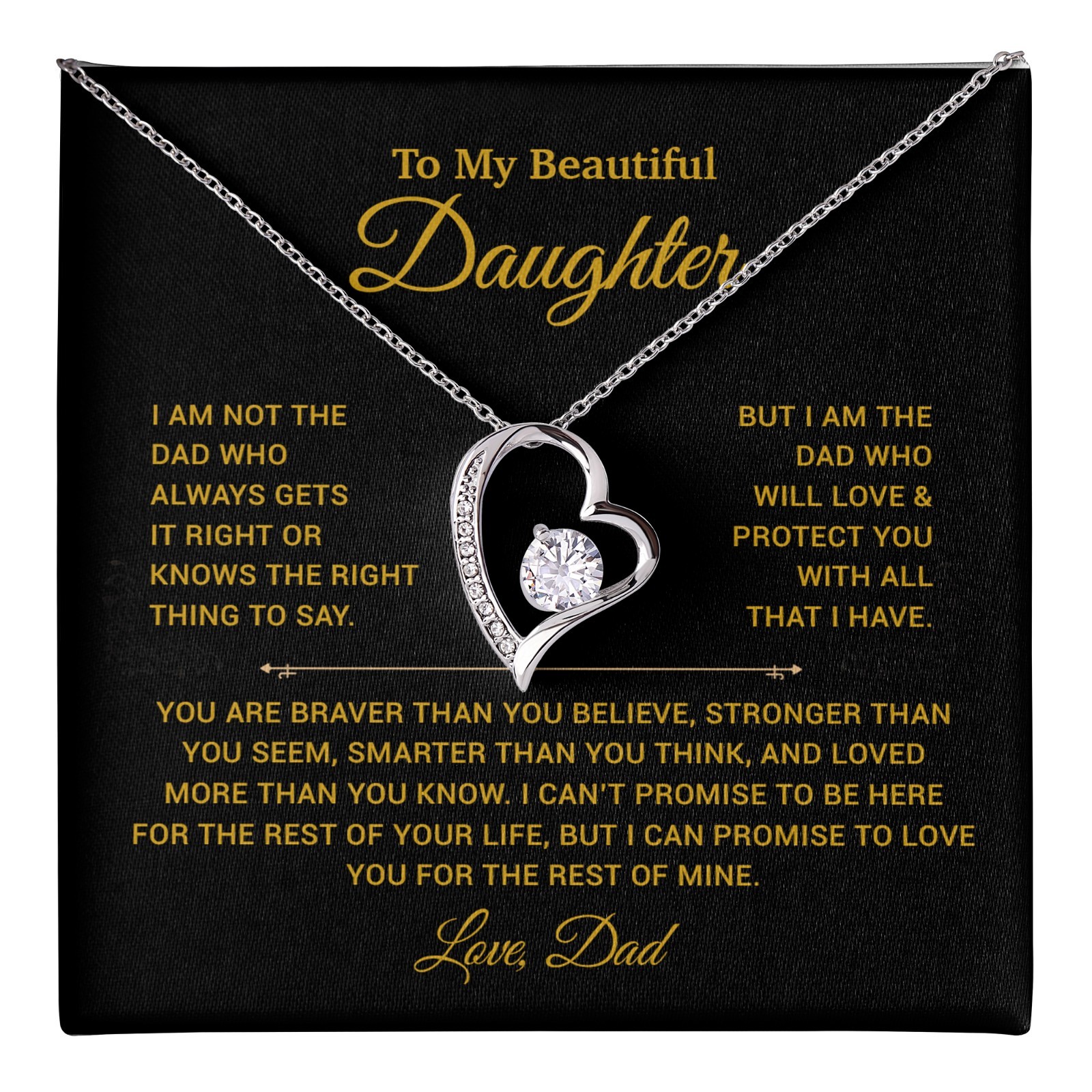 To My Daughter Necklace, Gift for Daughter from Dad, Father Daughter Necklace