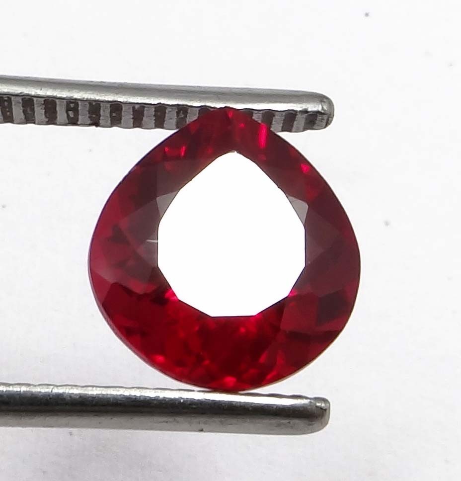 NATURAL 9.02 CTS PIGEON BLOOD RED RUBY pear GEMSTONE CERTIFIED