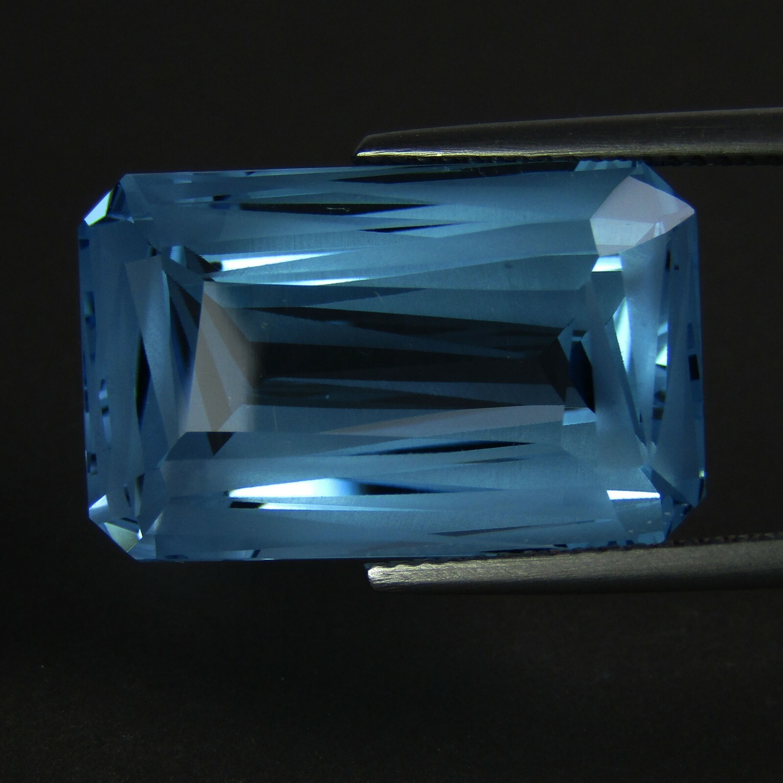 26.05Cts Ravishing Natural Baby Blue Topaz Fancy Emerald Cut Loose Gemstone