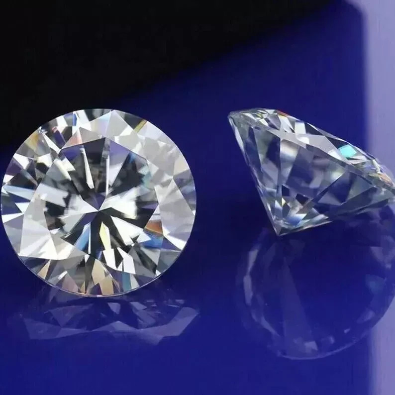 Natural White Diamond 1 CT Round Cut 5 mm 2 Pcs VVS1 D Grade Certified G23