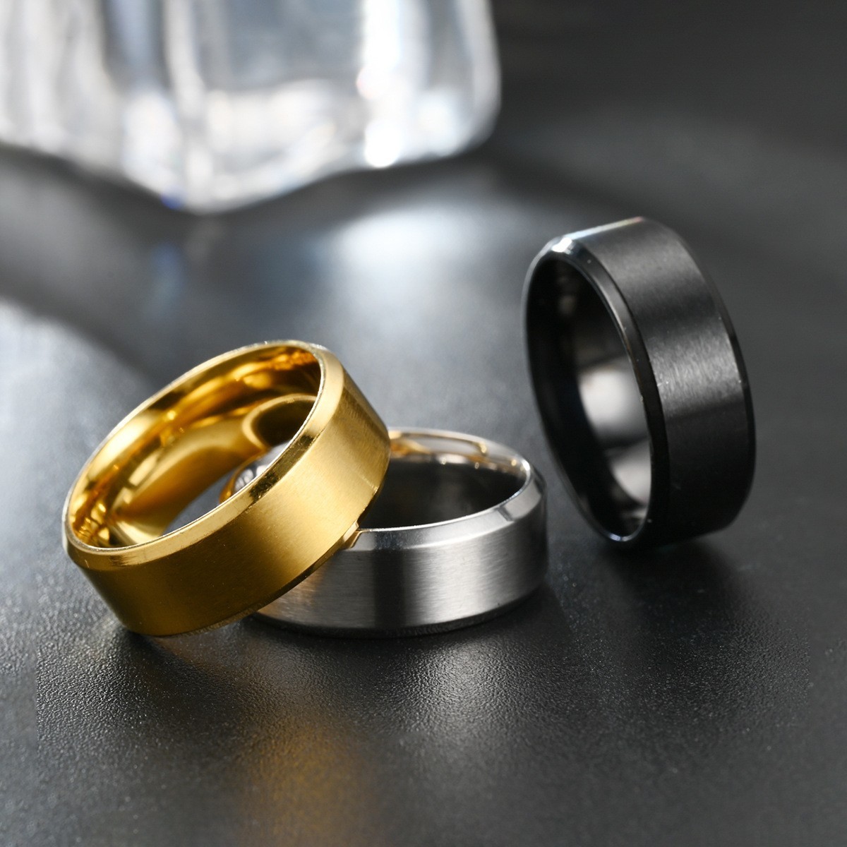 8mm Stainless Steel Ring Mens Womens Matte Wedding Band Comfort Fit Size 6-13