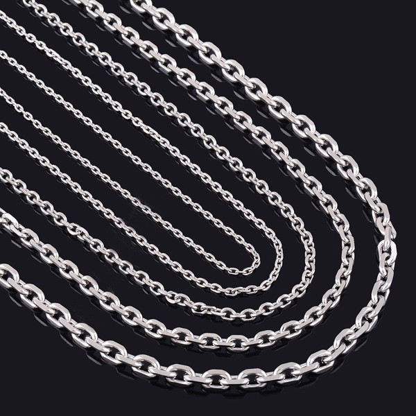 5pcs 1.6/2/2.4/3mm Stainless Steel “O” Rolo Link Chain Women Men Necklace Chains