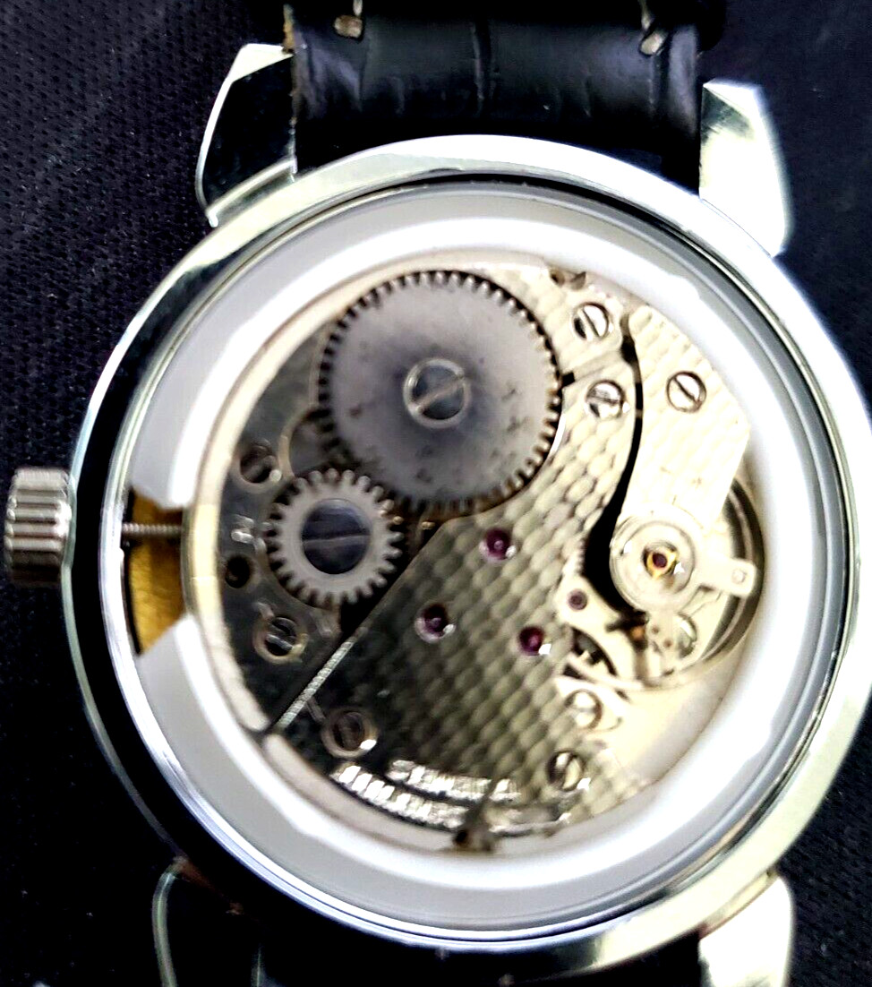Rare Roamer Brevete Swiss Mens Mechanical Watch Blue Burst Serviced Runs Perfect