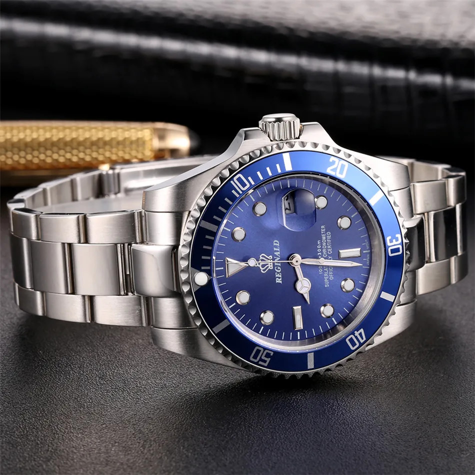 Men’s Sport Watch Rotatable Bezel GMT Sapphire Date Stainless Steel reloj hombre