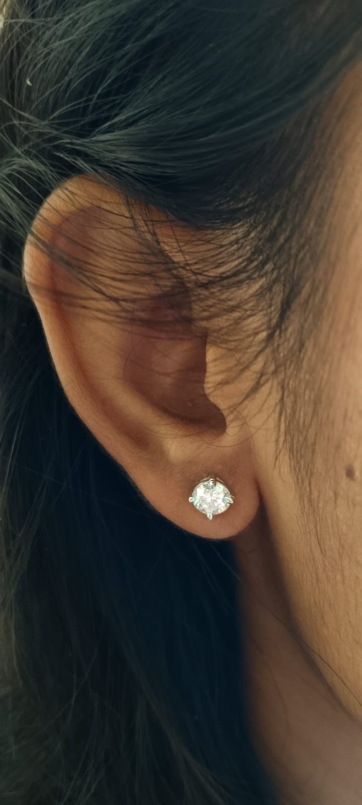 1.75 Ct Round Cut Diamond Stud Earrings 14K White Gold Natural Mined screwback
