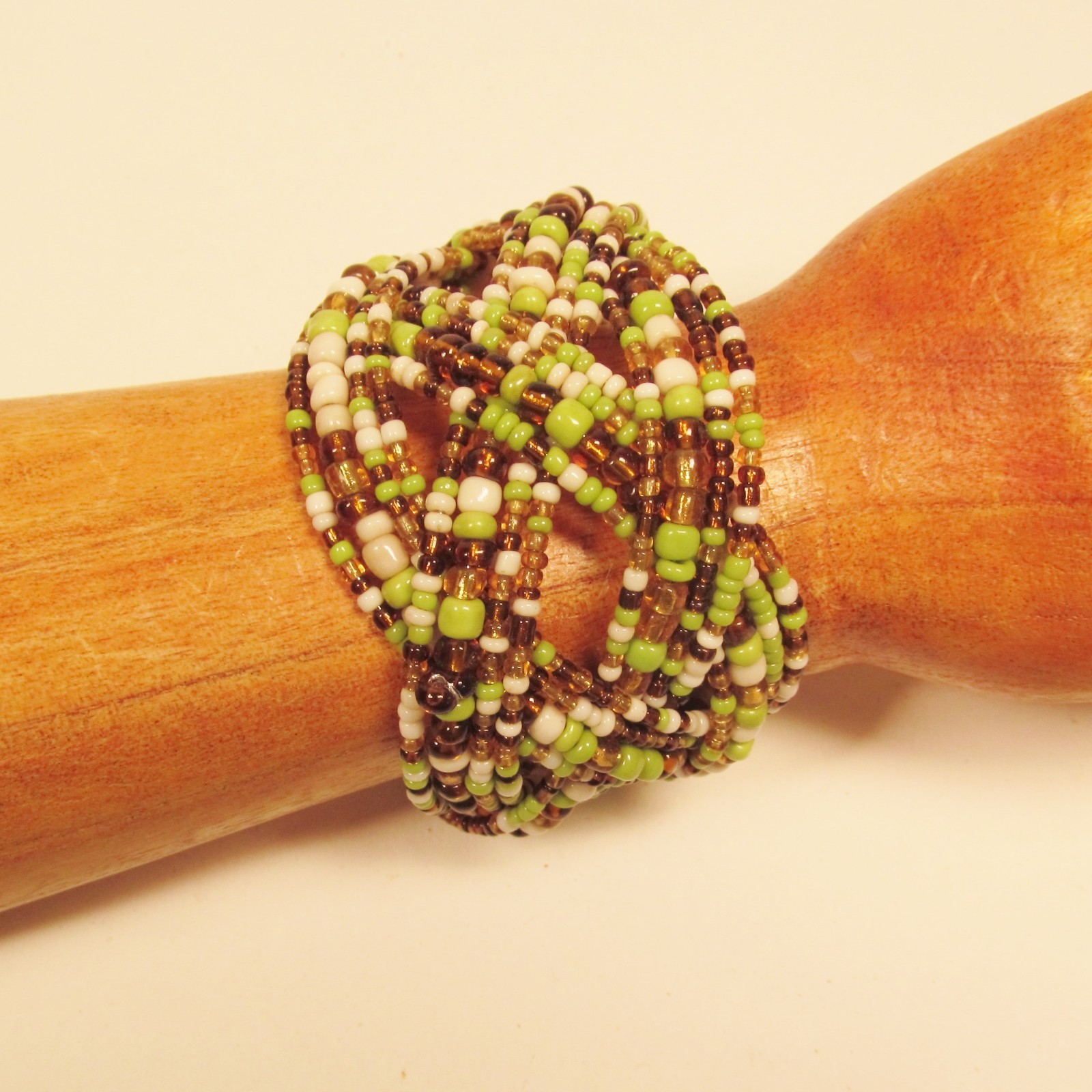 12 PC Handmade Bali Beaded Bright Color Braided Cuff Bracelet WHOLESALE LOT