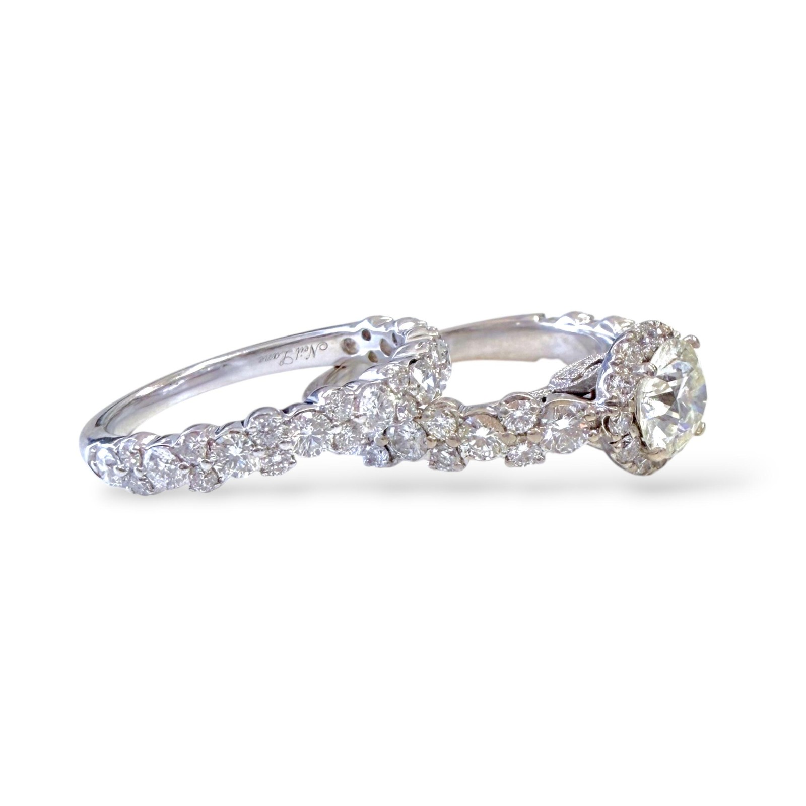 2.61 cttw. White Diamond Neil Lane Engagement Set in 14k White Gold 6.80g.
