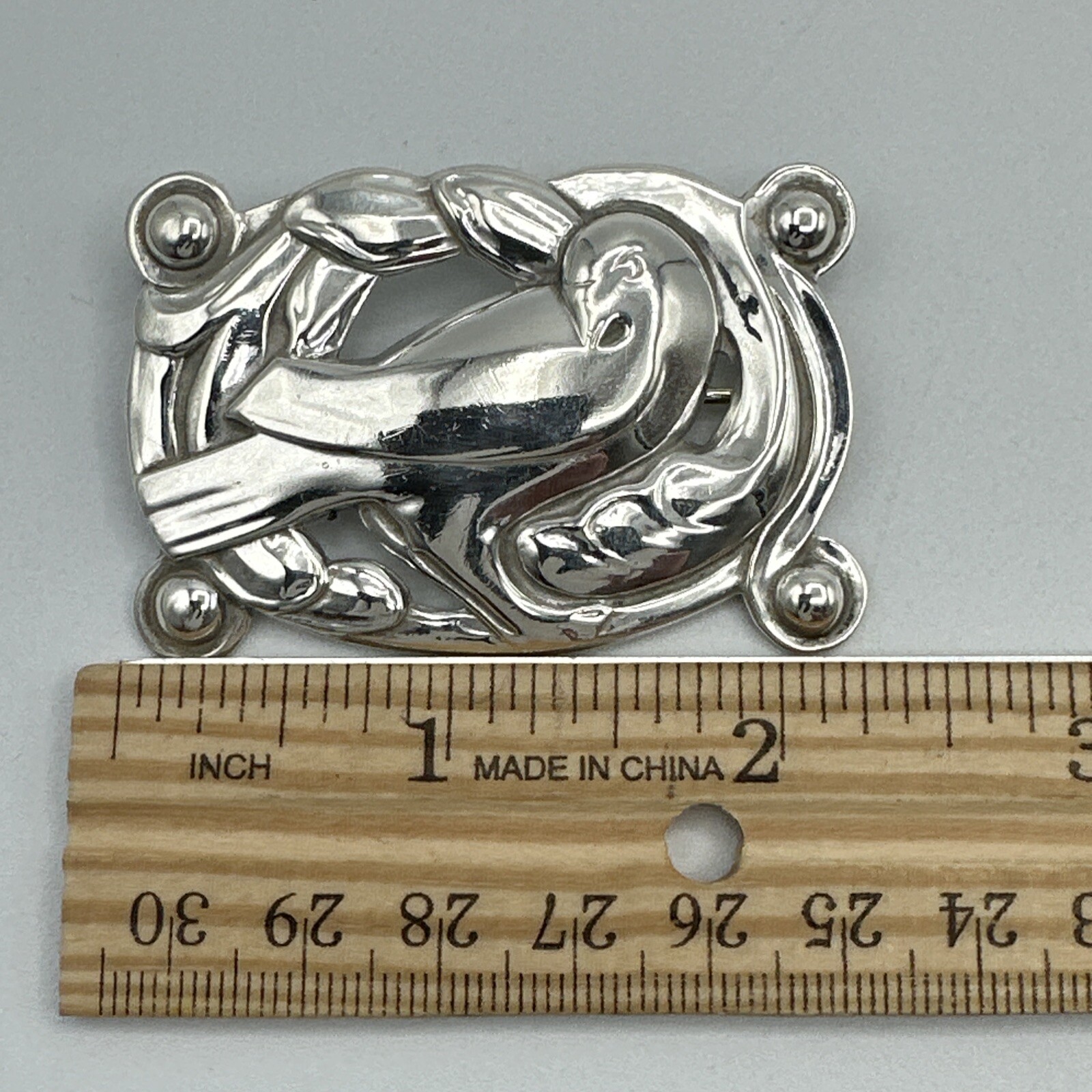 Vintage Coro Norseland Sterling Silver Large Dove Pin Brooch #364