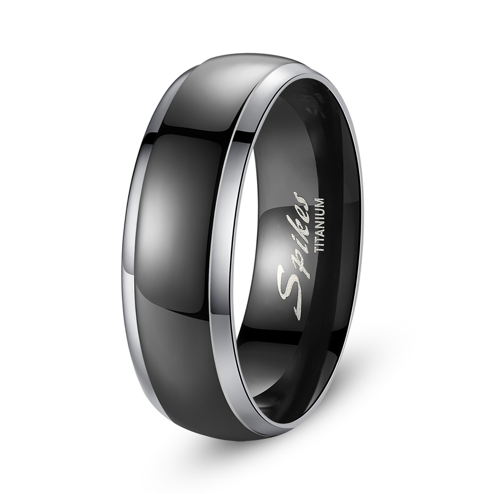 His Titanium Hers Black Stainless Steel Bridal Wedding Engagement Ring Band Set