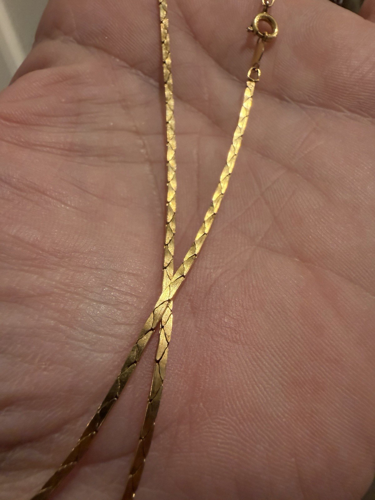Vintage 1/20 14K Gold Filled Faceted Bar Link Chain Necklace 17” 4g
