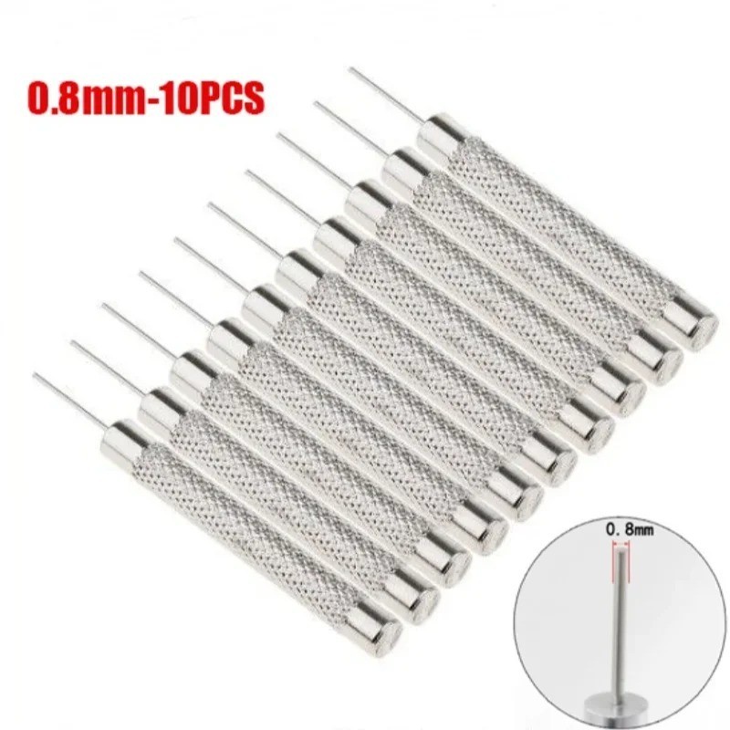 10Pc Watch Pin Punch Set Metal Bracelet Link Remover Repair Tool 0.8mm