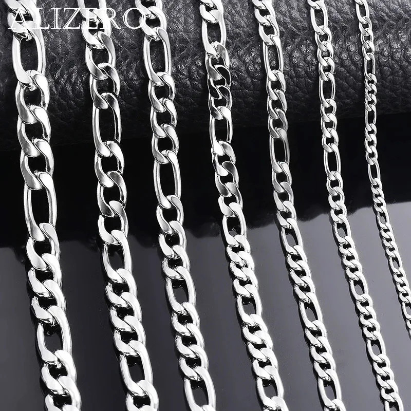 Wholesale 925 Sterling Silver Necklace 2-12Mm Width 40-75Cm Long Chain Lobster C