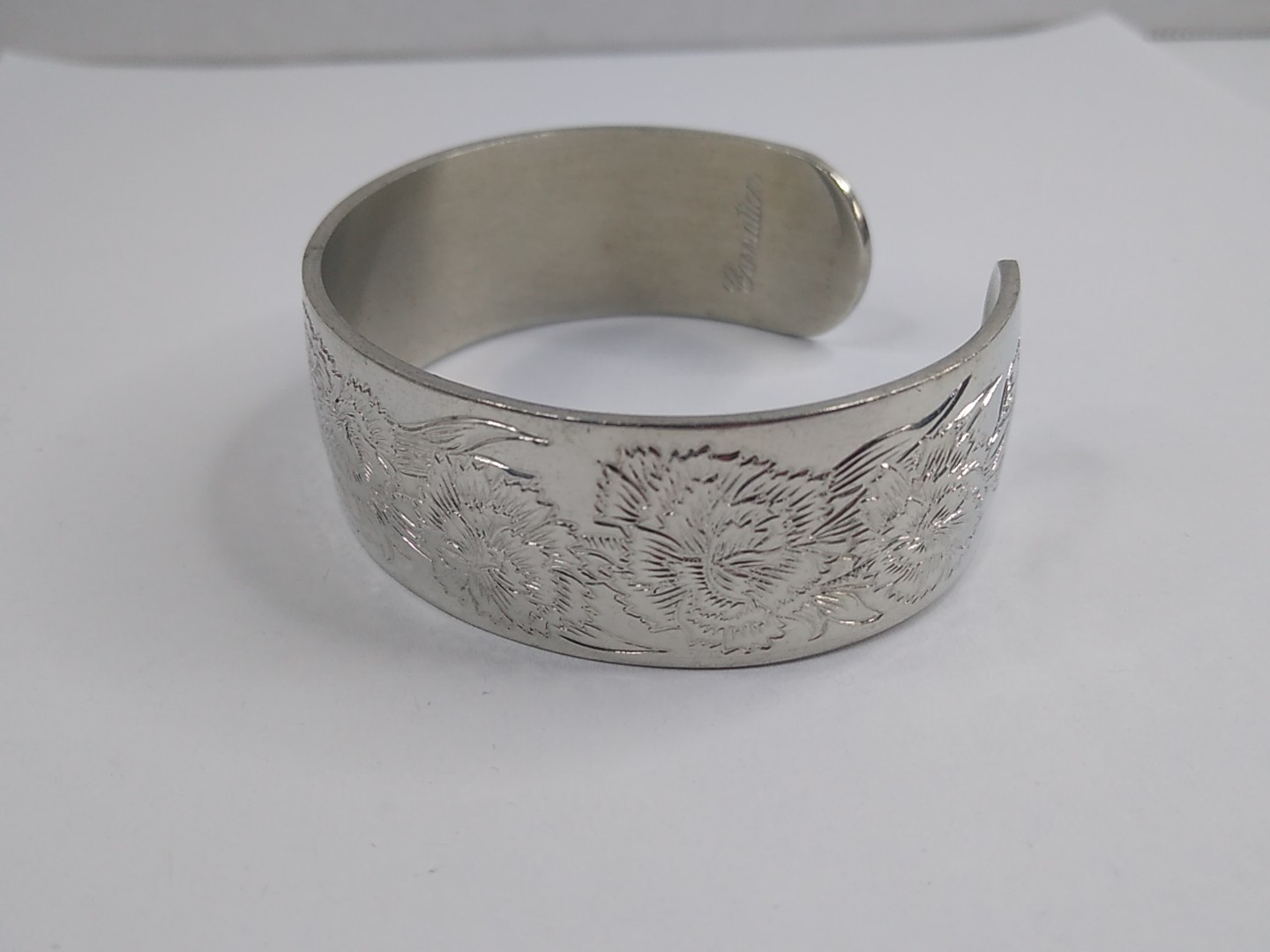 Kirk Stieff Vintage 900-1 Pewter Flower of the Month Carnation Bracelet 7.5”
