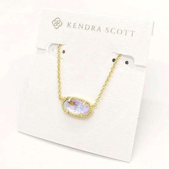 New Kendra Scott Elisa Gold Pendant Necklace In Dichroic Glass