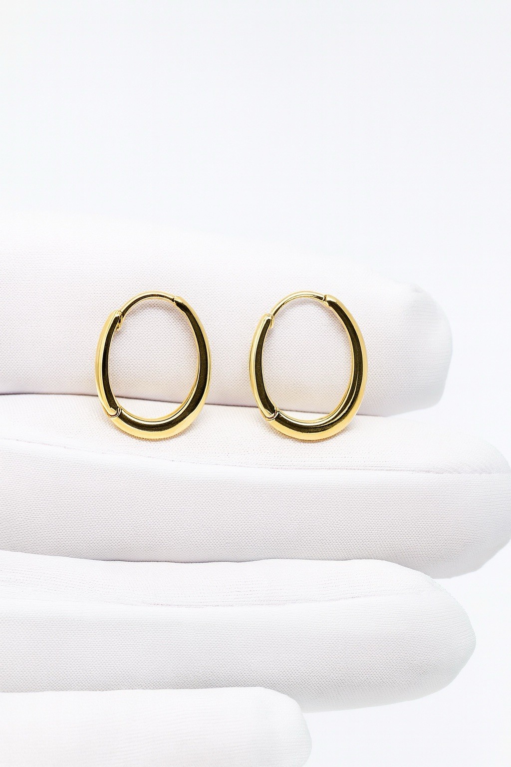 Gold Plated Medium Size Hoop Earrings Fashion Jewelry Unisex Women Men
