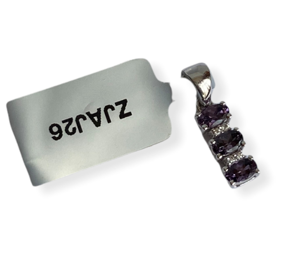 Luc Yen Spinel White Zircon 9K White Gold Pendant 0.87Cts