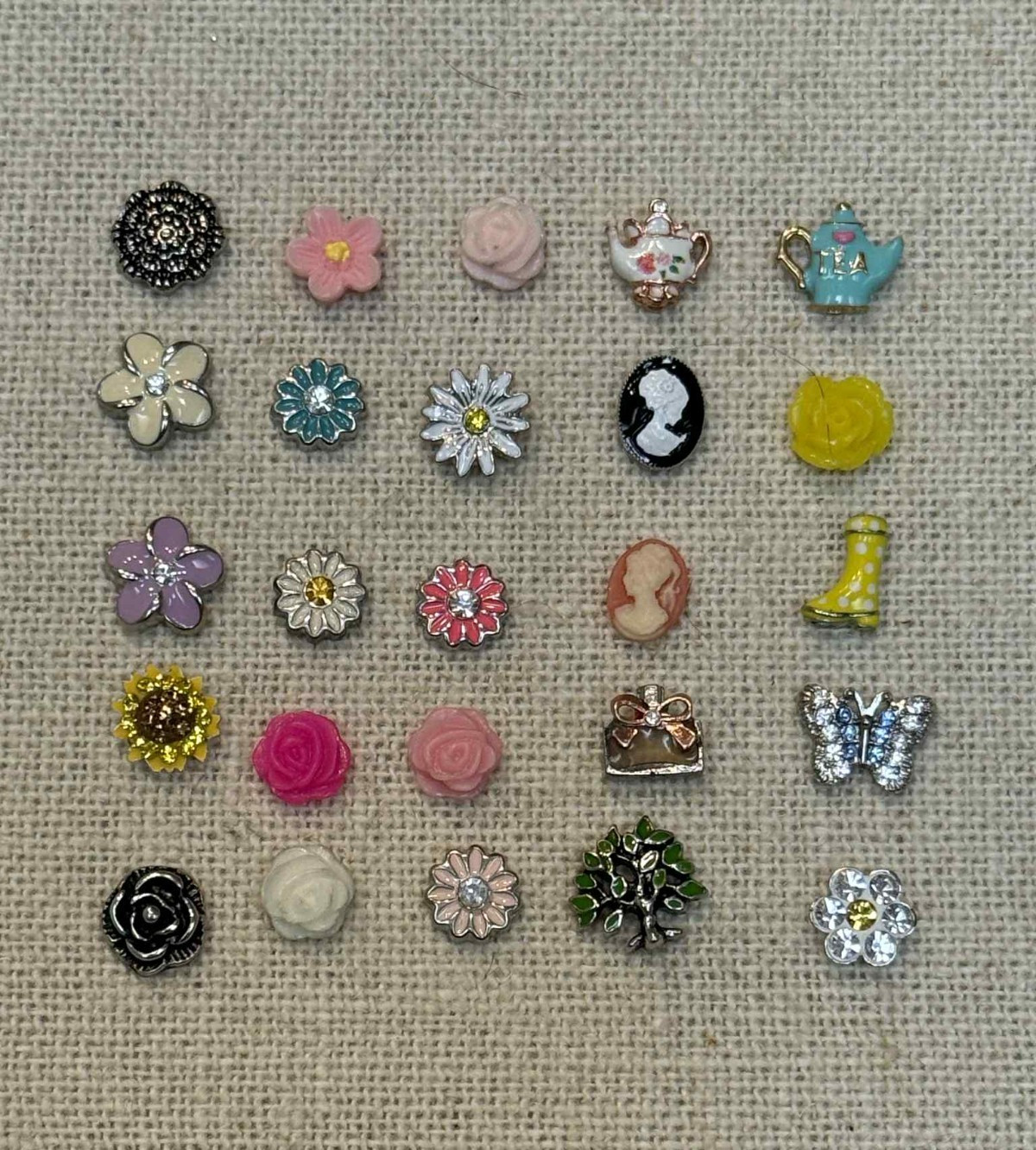 Authentic Origami Owl Charms FLOWERS GARDEN TEA POTS CAMEOS Perfume FAMILY TREE