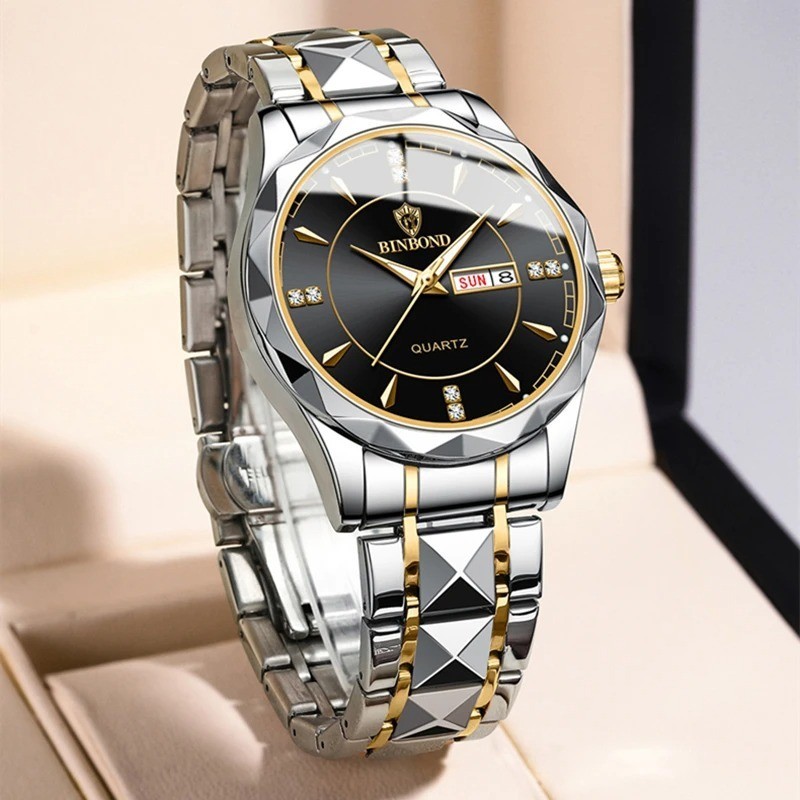 Waterproof Men Watch Stainless Steel Quartz Black Classic Business Wristwatch