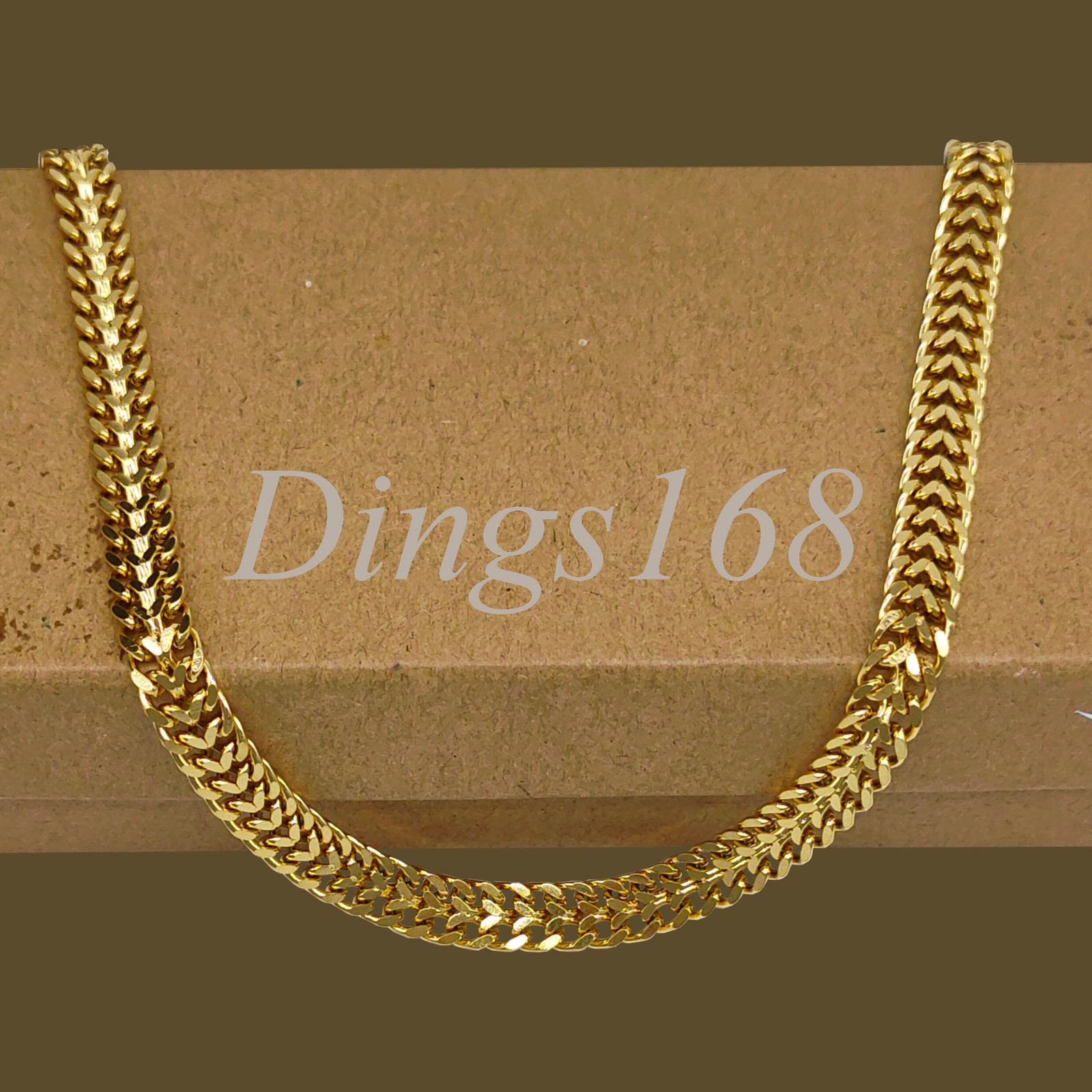 18K Yellow Gold Filled Tarnish-Free 14+2inch 6mm Wide Curb Choker Chain Necklace