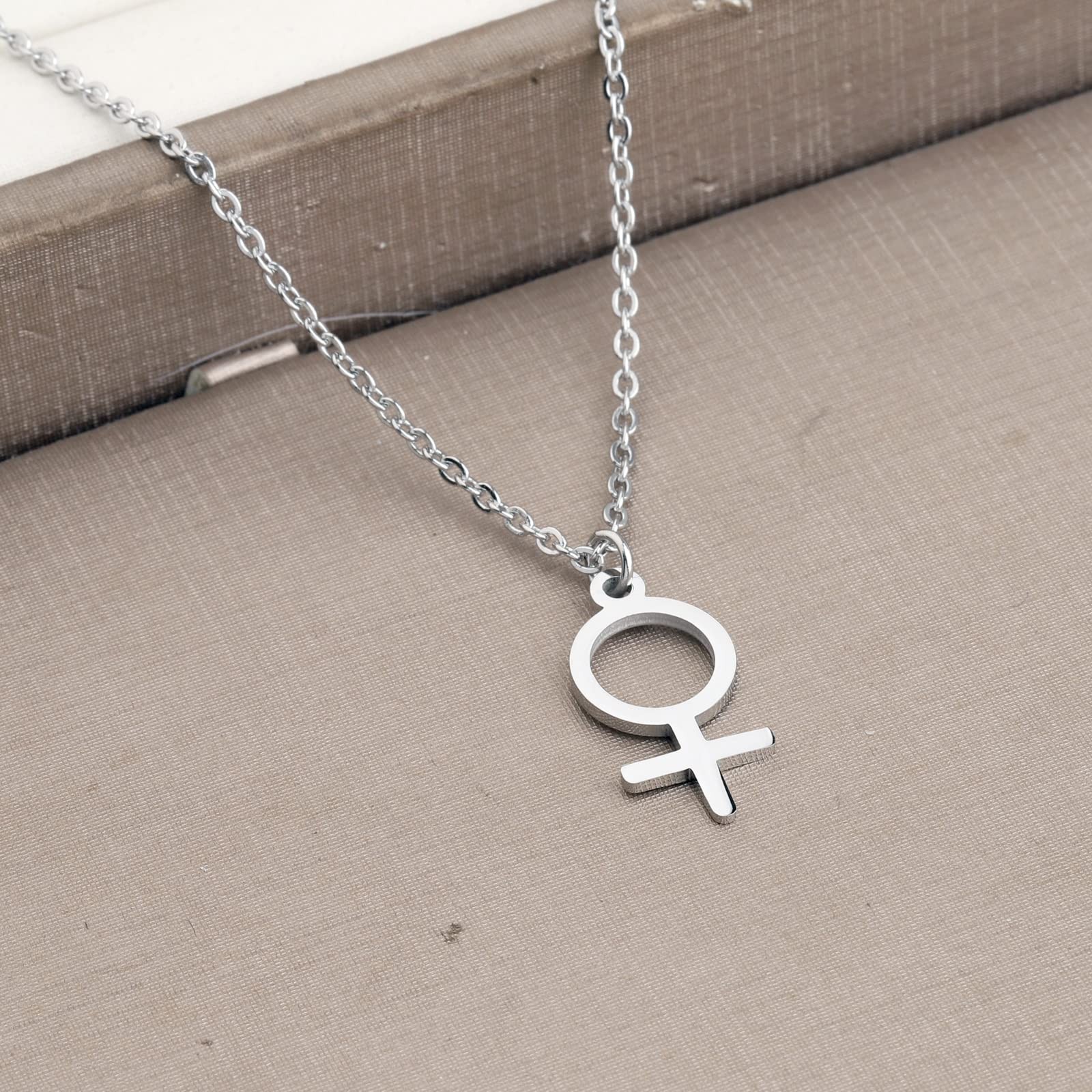Feminine Astrological Gender Necklace Venus Symbol Charm Pendent Female Symbol P