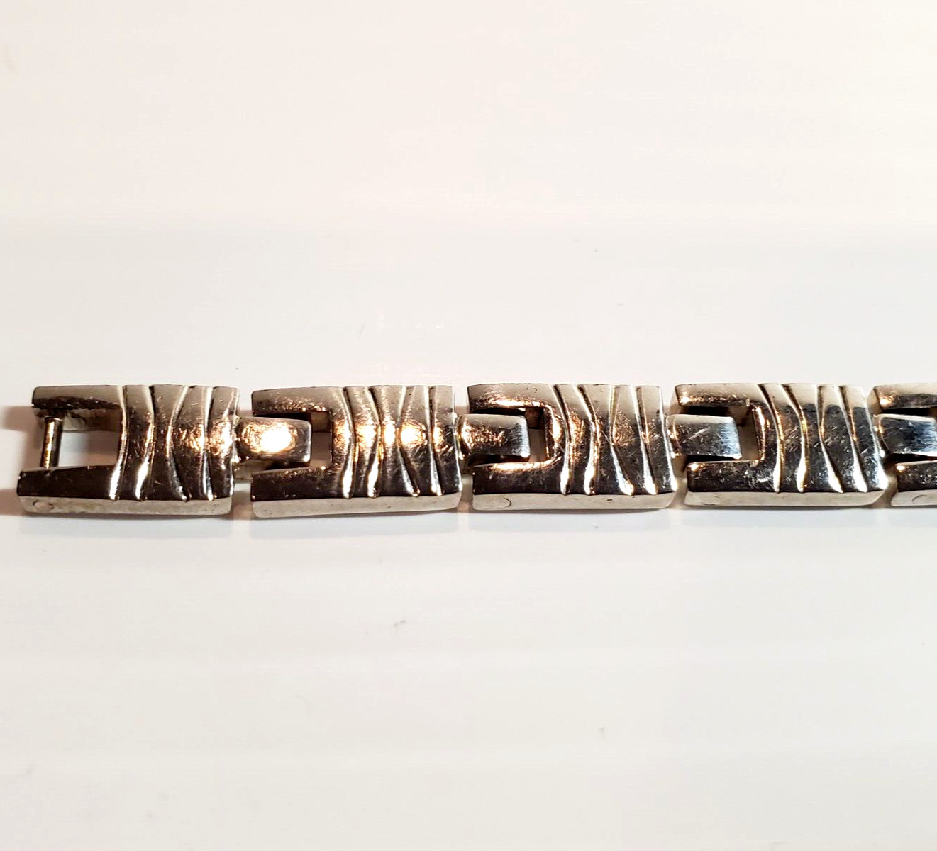 Solid 925 Sterling Silver Contemporary Bracelet 7.9 – 8in Modern Designer 22.7g