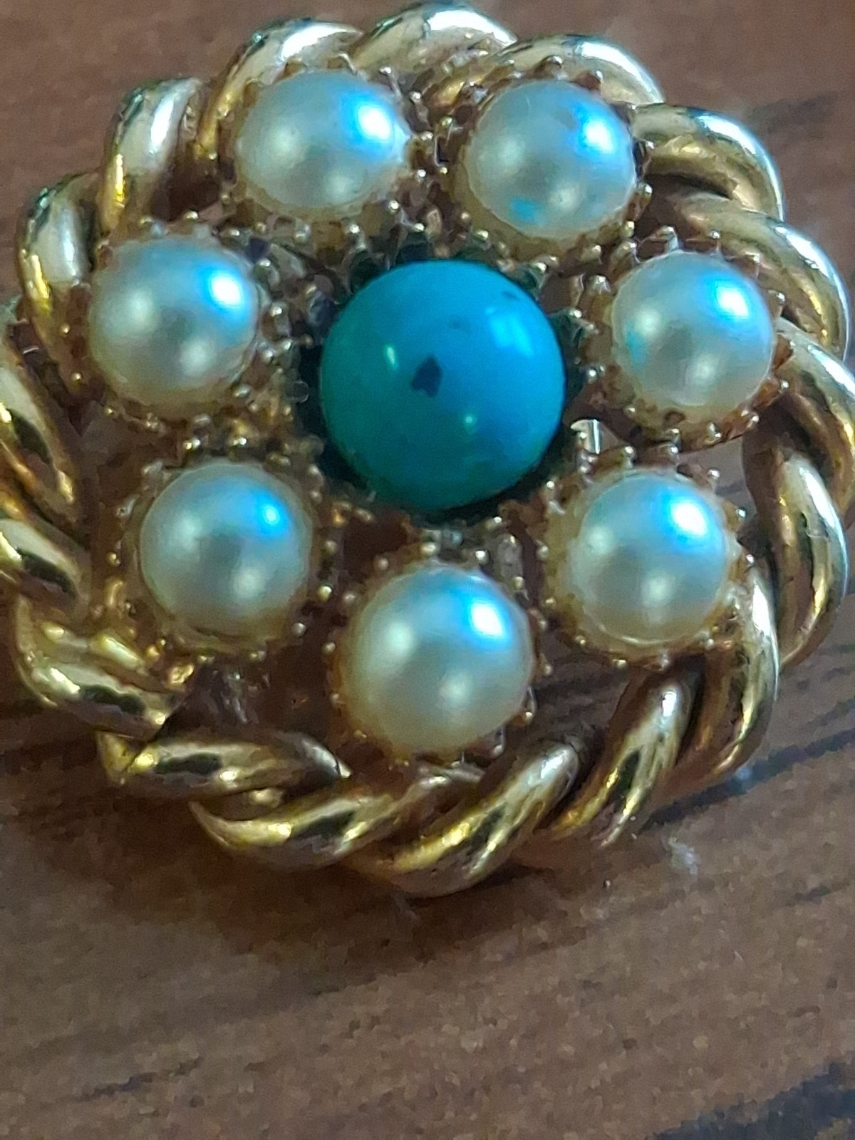 Authentic 1960s Victorian revival cluster clip on Earings. Heavy Gold Plated.