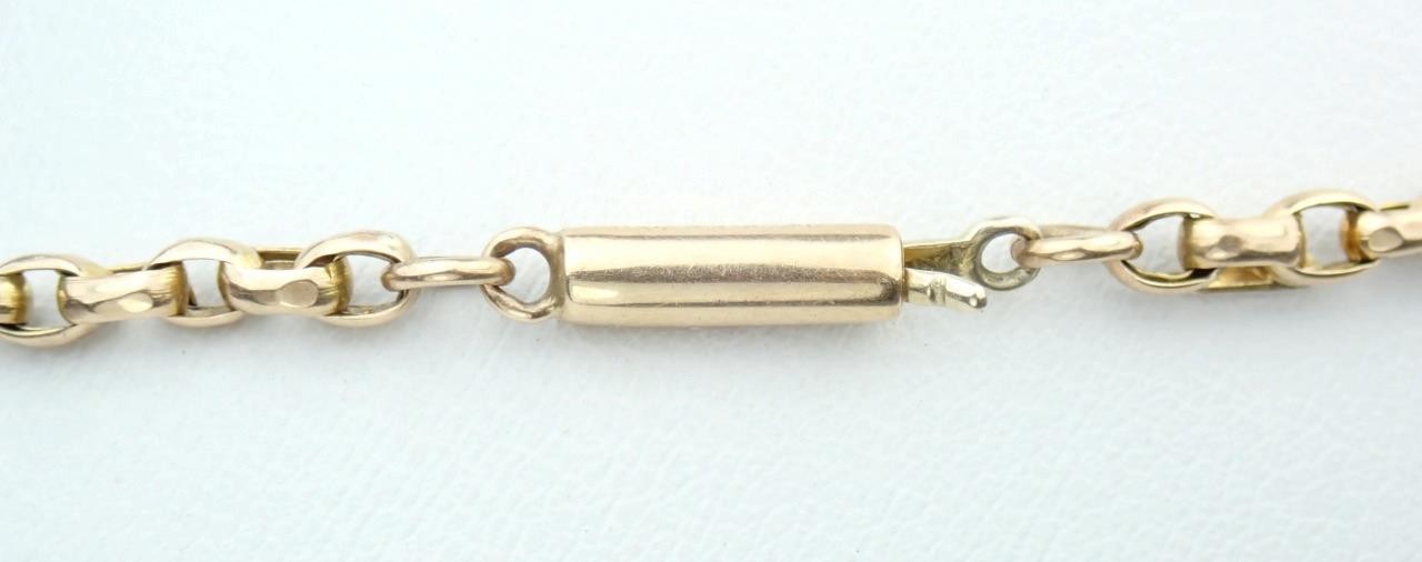 Lovely Antique Victorian 21” Solid 9K Rose Gold 2.5mm Belcher Chain Necklace
