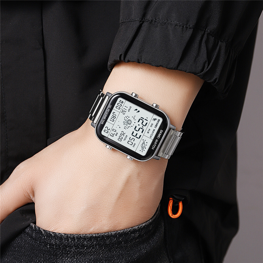 SKMEI Sport Watch Men Astronaut Dial Digital Wristwatch Male Steel LED Watches