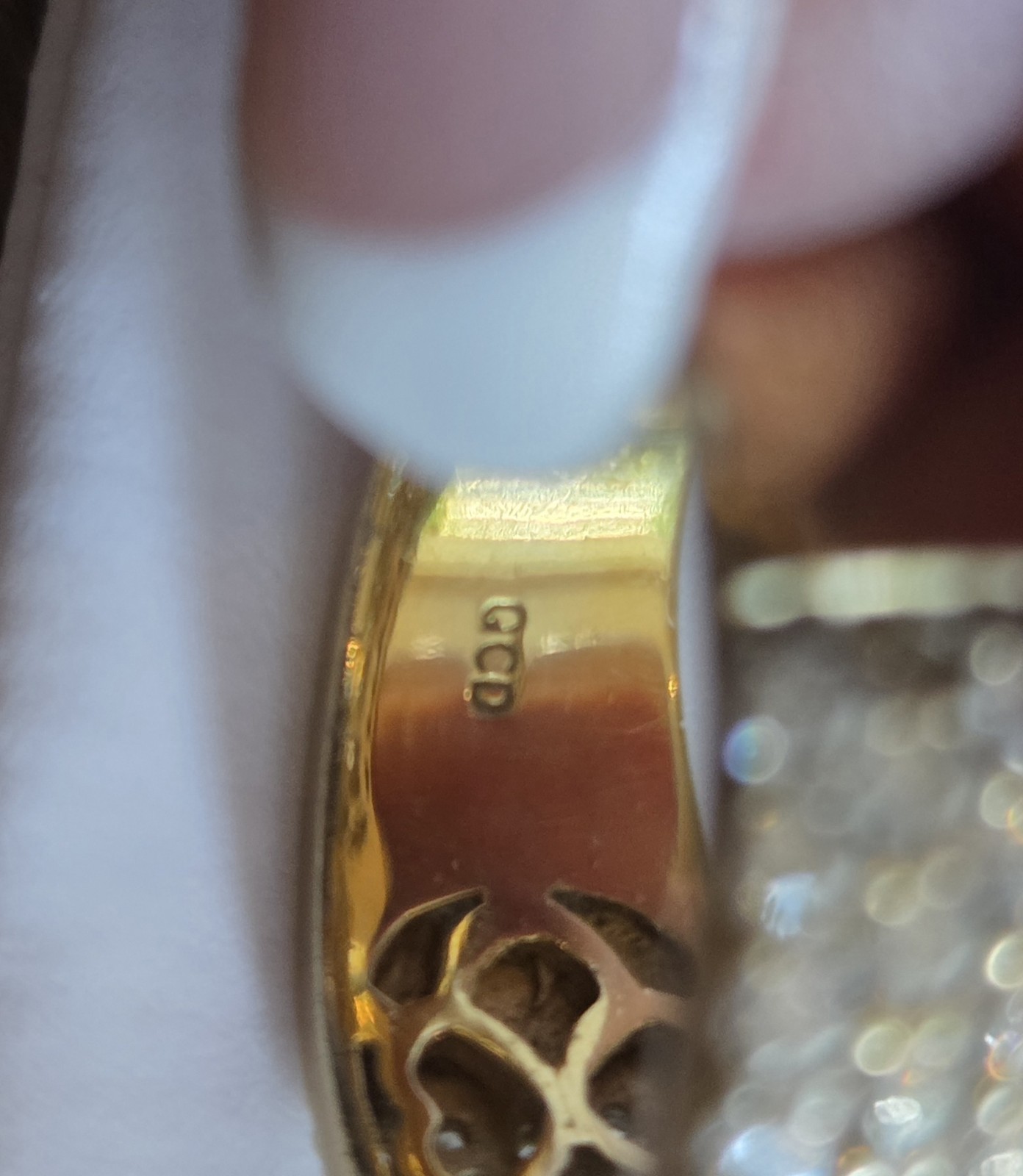 Swarovski Crystal Pave Ring – 925 Yellow Gold Over Silver- Size 6
