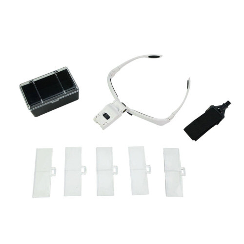 LED Jewelers Head Headband Magnifier Illuminated Visor Magnifying Glasses Loupe