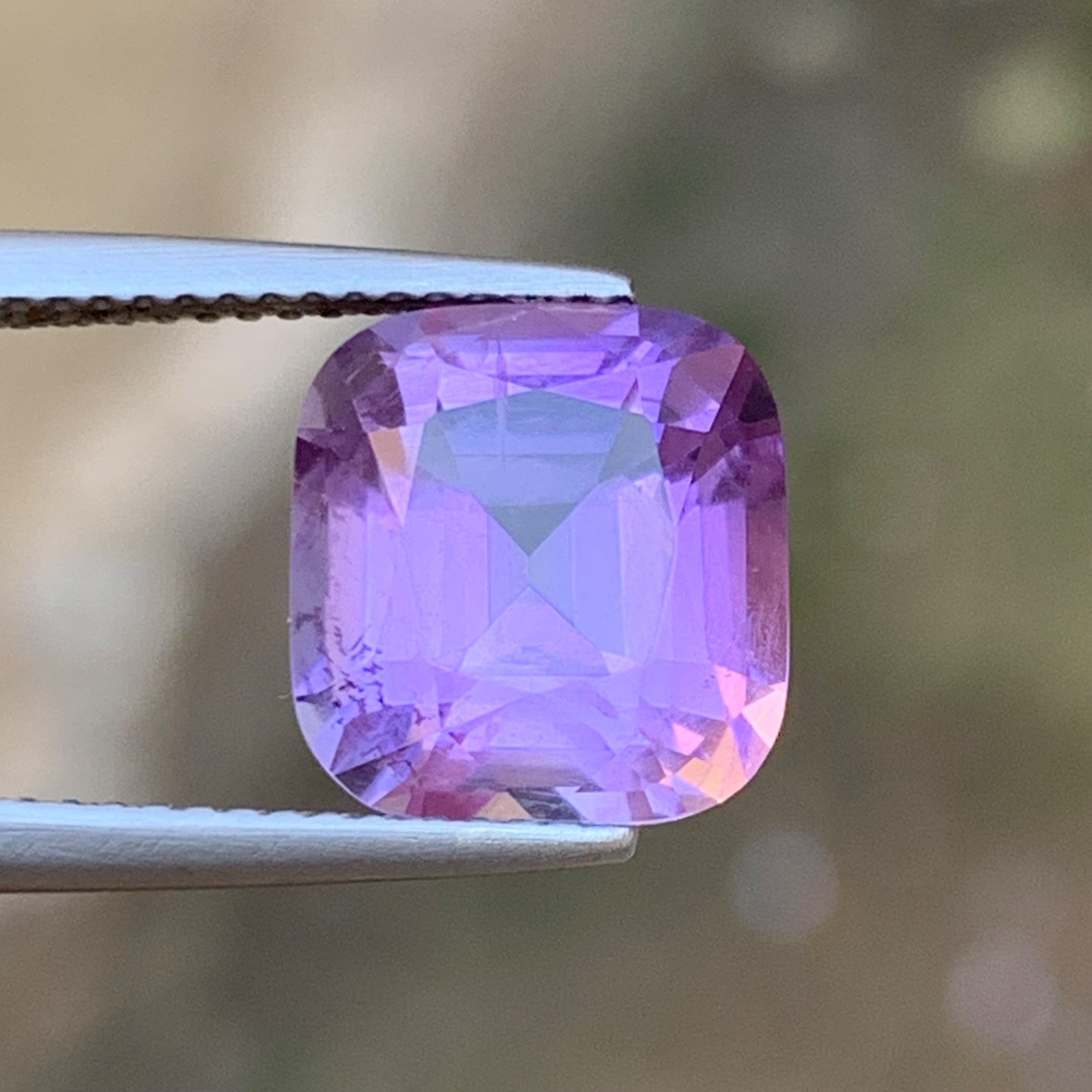 Natural Purple Amethyst 5 Carat Square Cushion Cut Loose Gemstone for Ring