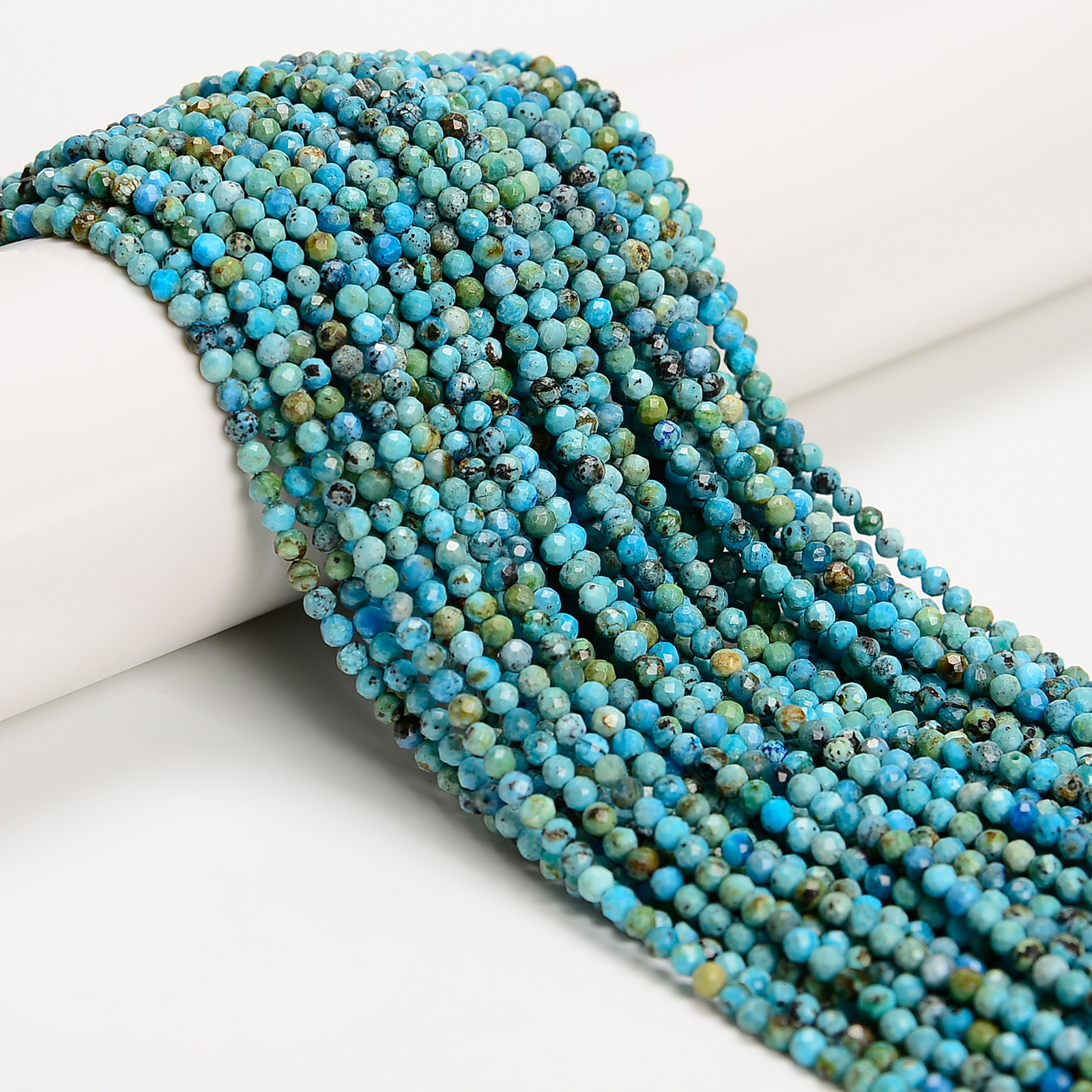Natural Blue Opal Faceted Round Beads Size 2mm 3mm 15.5” Strand