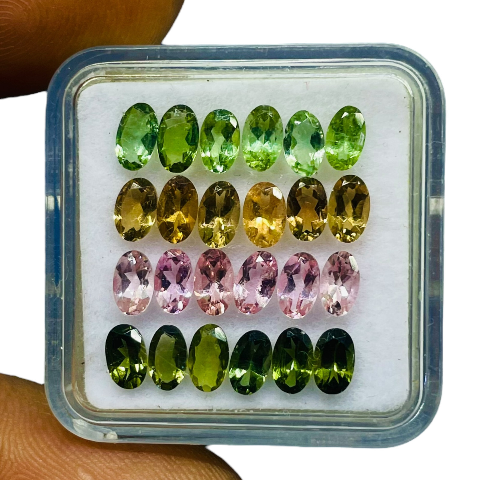 VVS 24 Pcs Natural Multi Tourmaline 5x3mm Oval Cut Loose Untreated Gemstones Lot