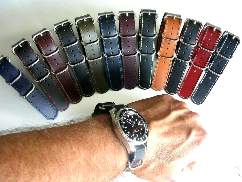 NATO ® UTC Shell Oily leather Pilot watch band RAF strap G10 Military IW SUISSE
