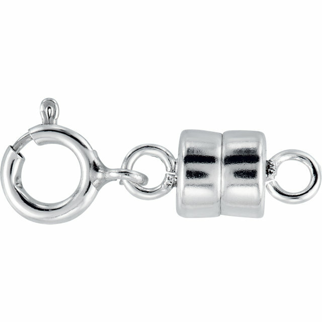 4.5mm TINY Sterling Silver MAGNETIC CLASP 1/2″ Chain Extender 5mm Spring Ring US