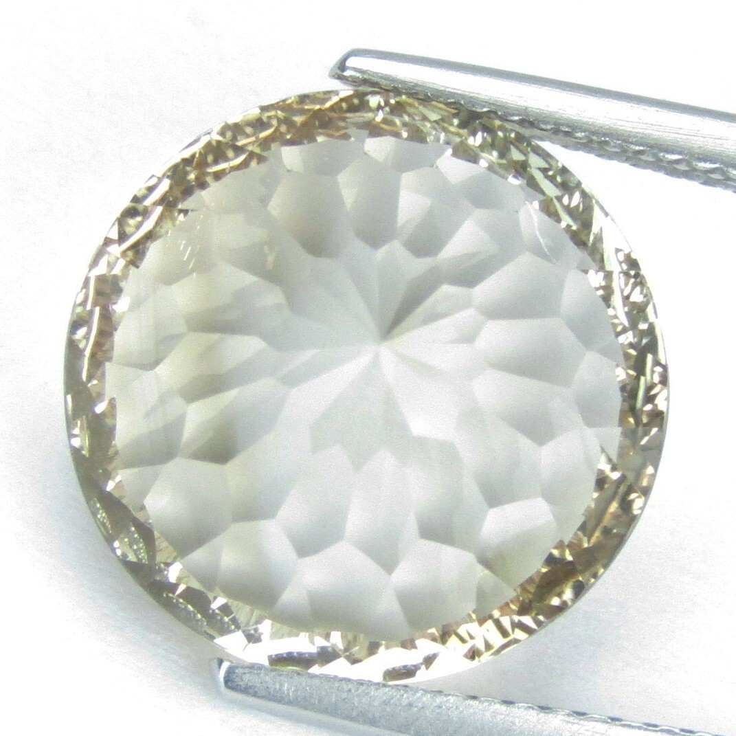 15.70Cts Natural Champagne Topaz 14.4mm Round Laser Cut Loose Brazil Gemstone