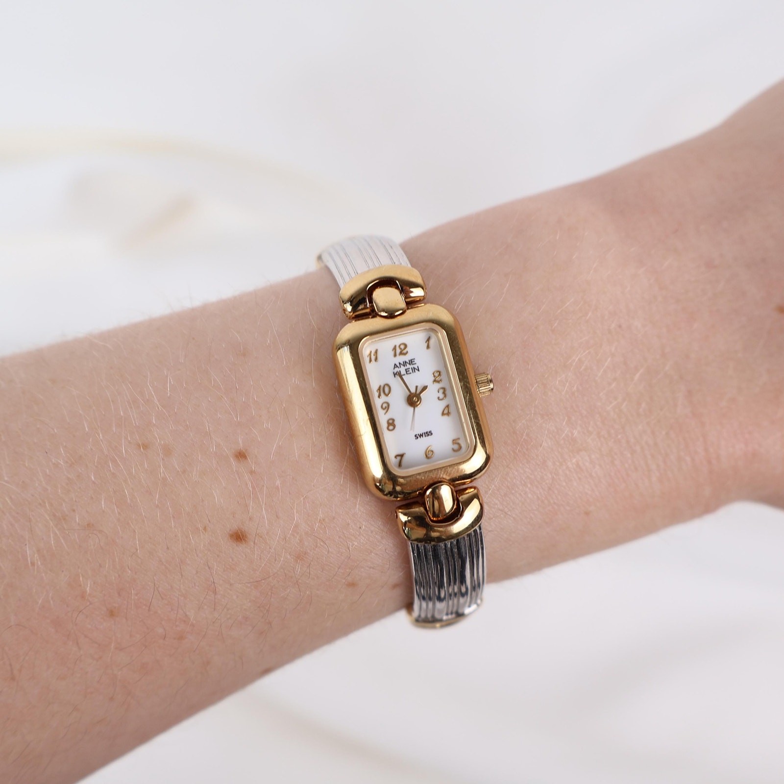Vintage Two Tone Anne Klein Watch with a Rectangle Face Watch