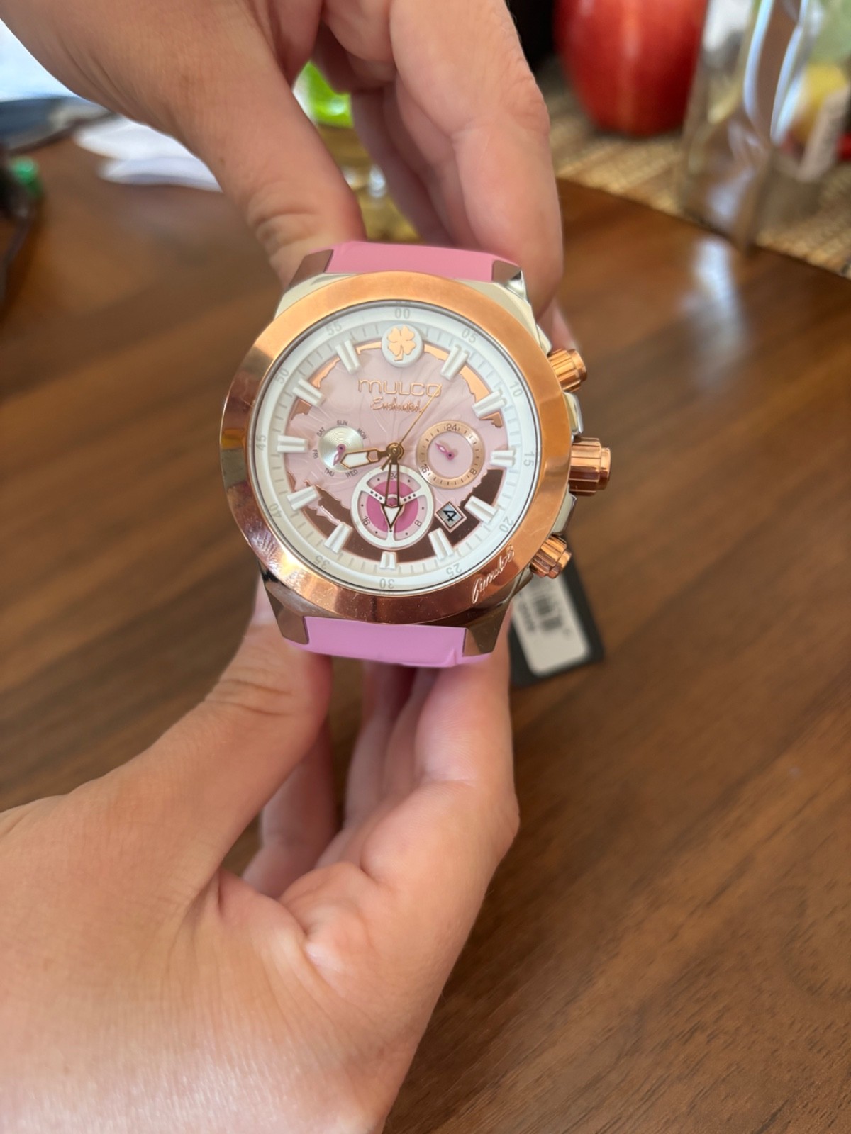 Mulco Exclusive Women’s Multifunction Watch – Pink & Rose Gold – New with Tags