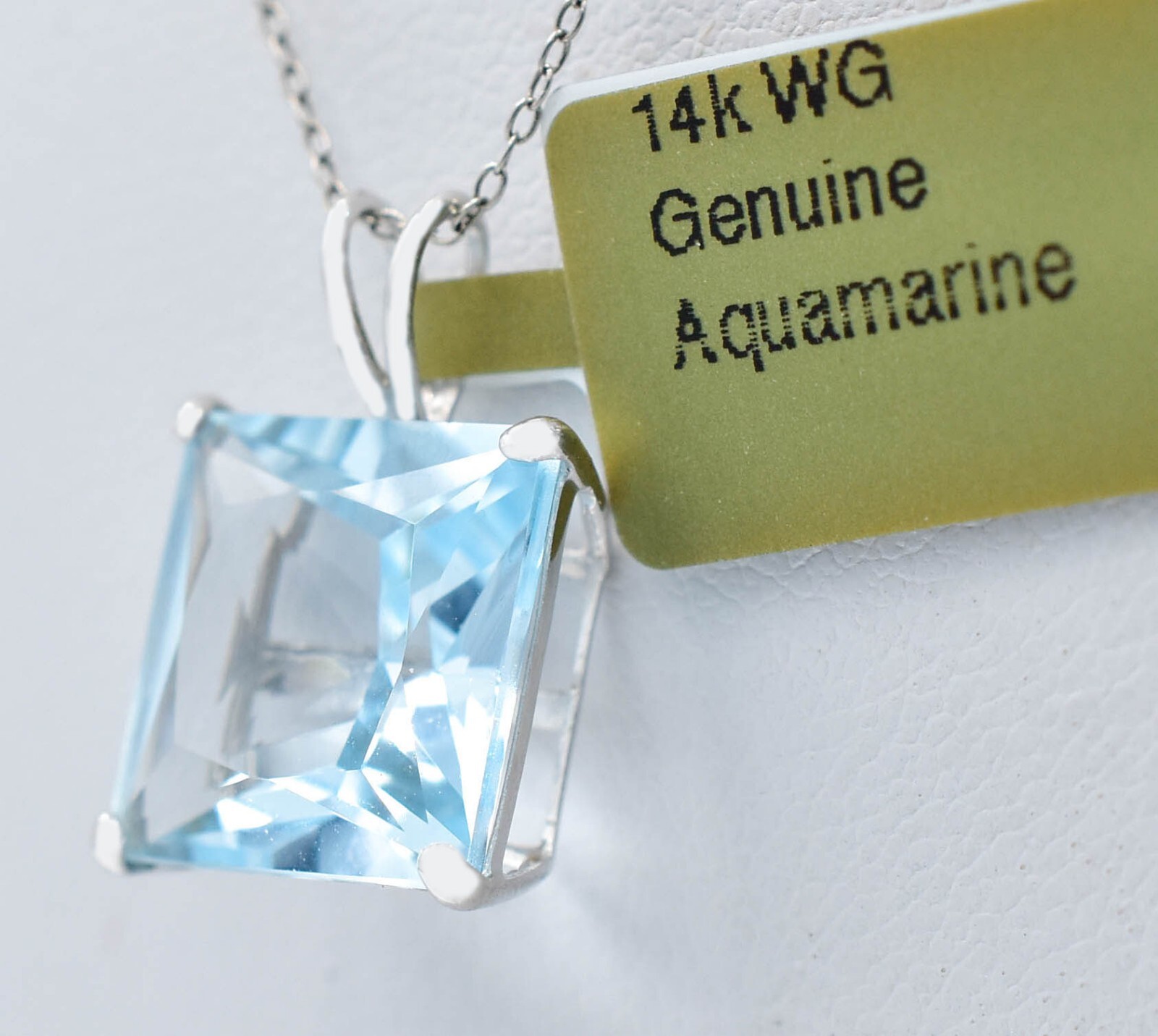 GENUINE 3.85 Cts AQUAMARINE PENDANT 14K SOLID GOLD – MADE IN USA -Free Appraisal