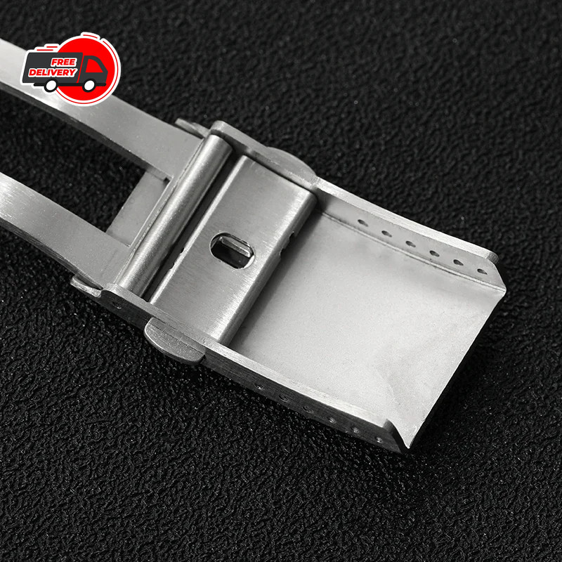 Watch Clasp 16mm 18mm 20mm 22mm Silver Folding Safety Milled Deployant Buckle