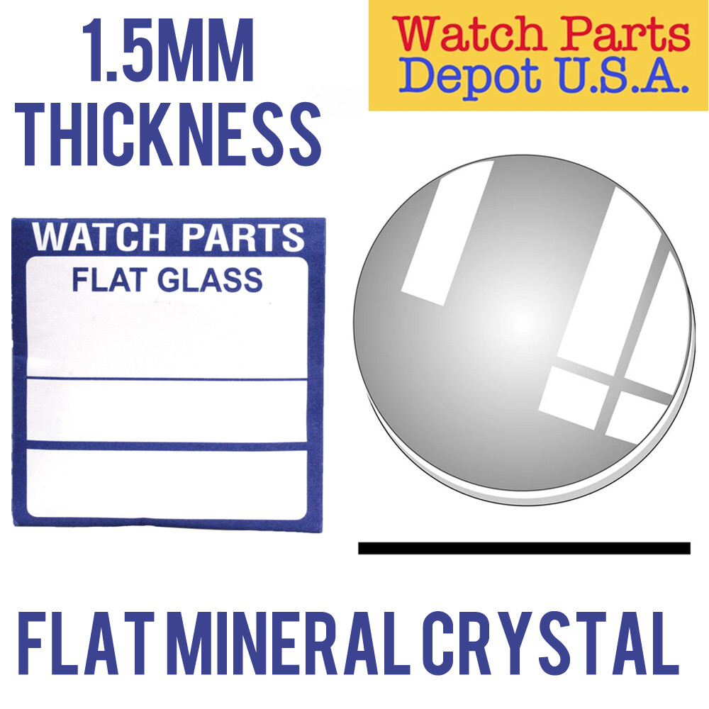 ROUND 1.50MM THICK FLAT WATCH MINERAL GLASS CRYSTAL REPLACEMENT SIZE 17MM-50MM