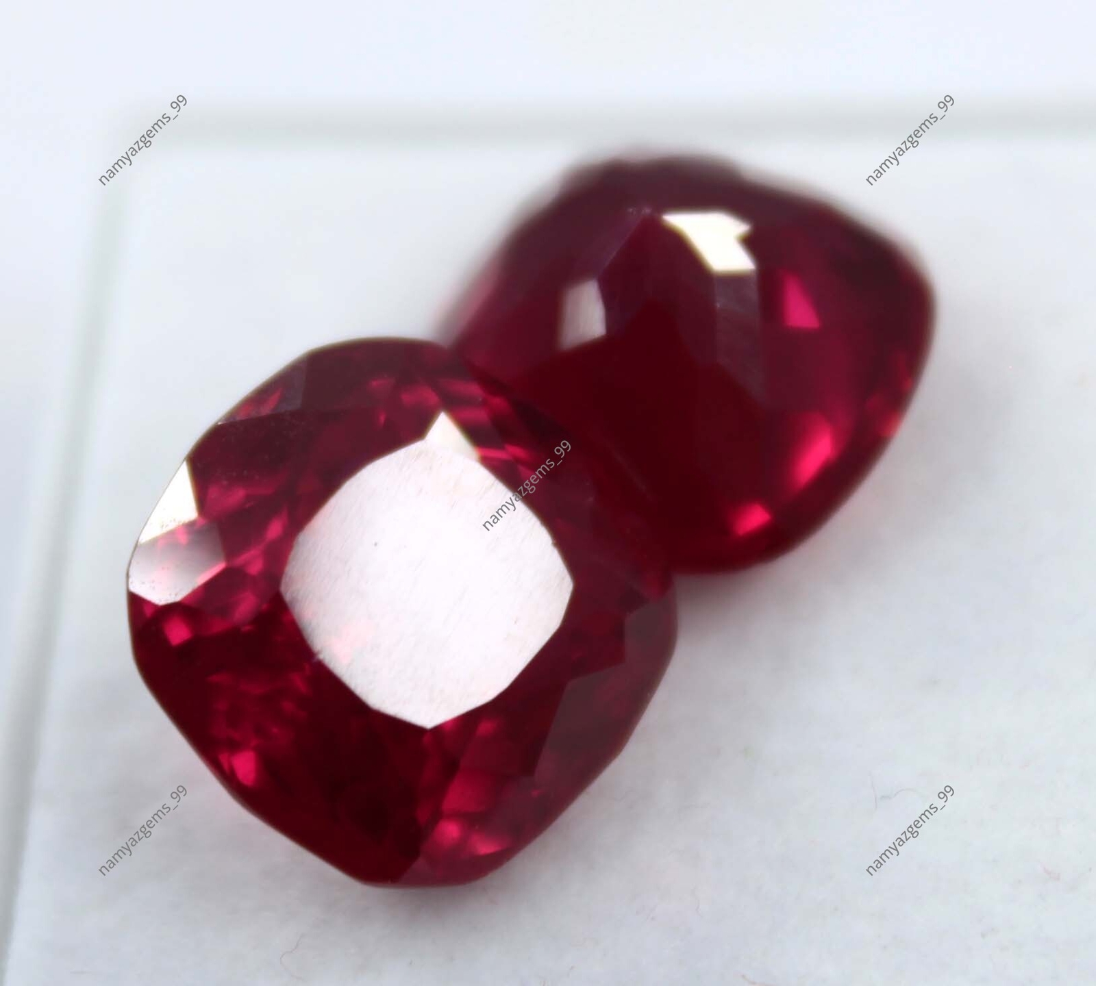 Natural Ruby Square Shape 18 Ct CERTIFIED Pigeon Blood Red Loose Gemstone Pair