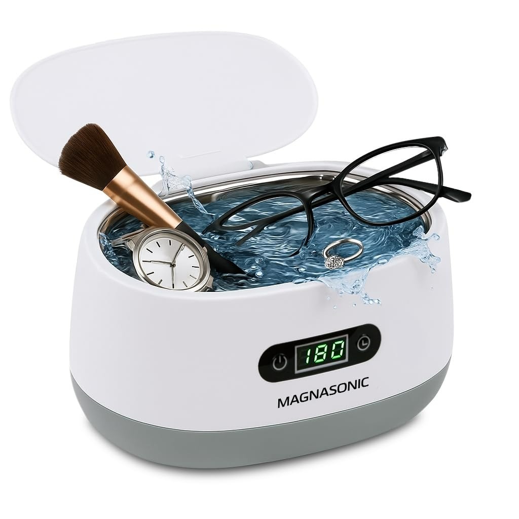 Magnasonic Ultrasonic Cleaner – 20oz Stainless Steel Tank, 5 Modes