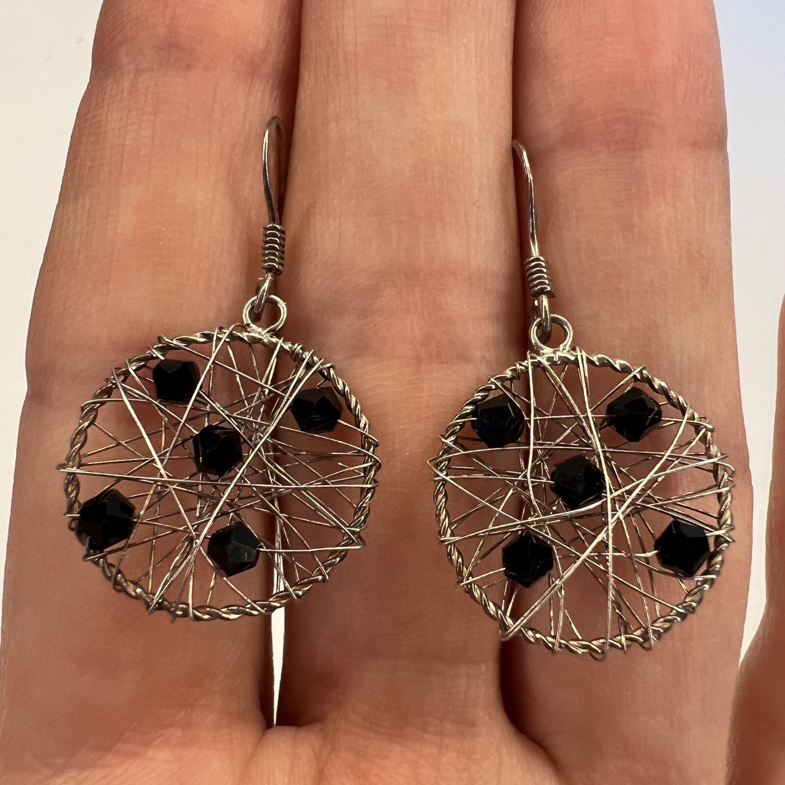 Fine Vintage Sterling Silver 925 Women’s Jewelry Stud Earrings Hand Made Italy